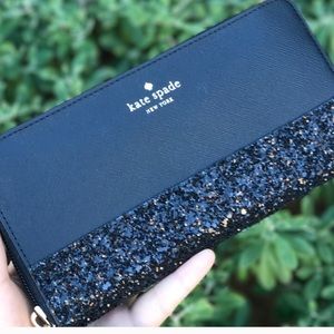 kate spade greta court neda glitter zip wallet